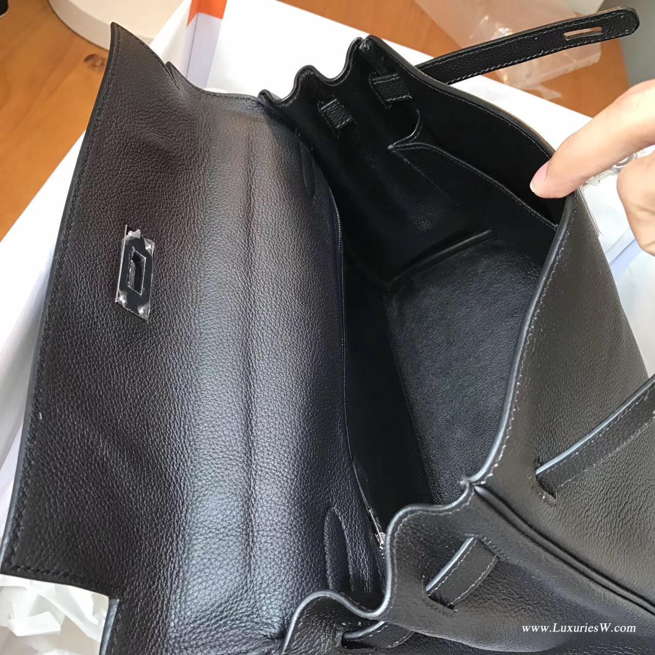 愛馬仕Hermes最早的包袋 凱莉包Kelly 32 togo CK89 Nior黑色銀扣