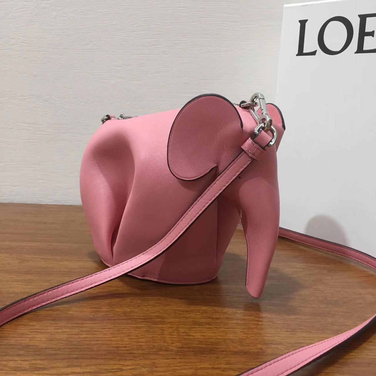 Loewe Elephant Mini Bag 糖果色 粉色 小牛皮 大象造型迷你手袋