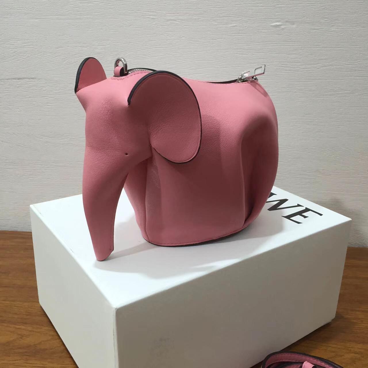 Loewe Elephant Mini Bag 糖果色 粉色 小牛皮 大象造型迷你手袋