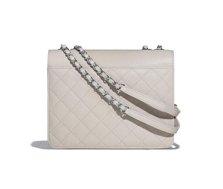 2018春夏系列Chanel灰色 羊皮 口蓋包Flap bag