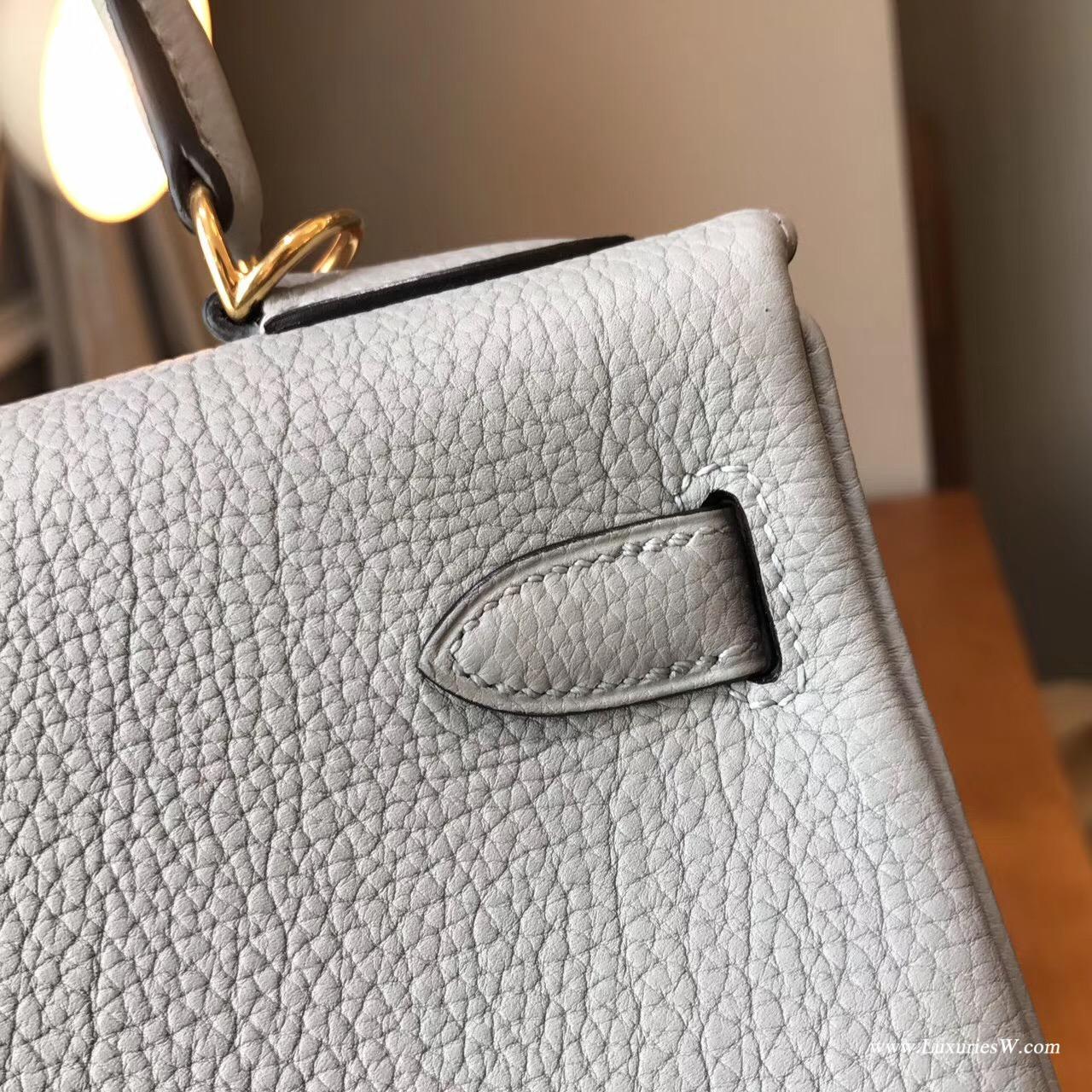 愛馬仕Hermes Kelly 28 Togo 4Z海鷗灰 2017最新顏色 金扣