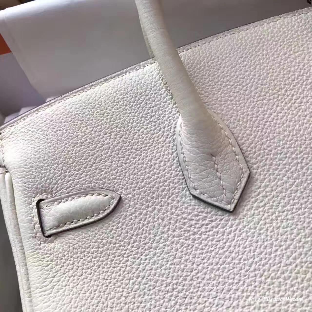 愛馬仕Hermes Birkin 25 togo CK10 Craie奶昔白 金扣 GHW 顏色