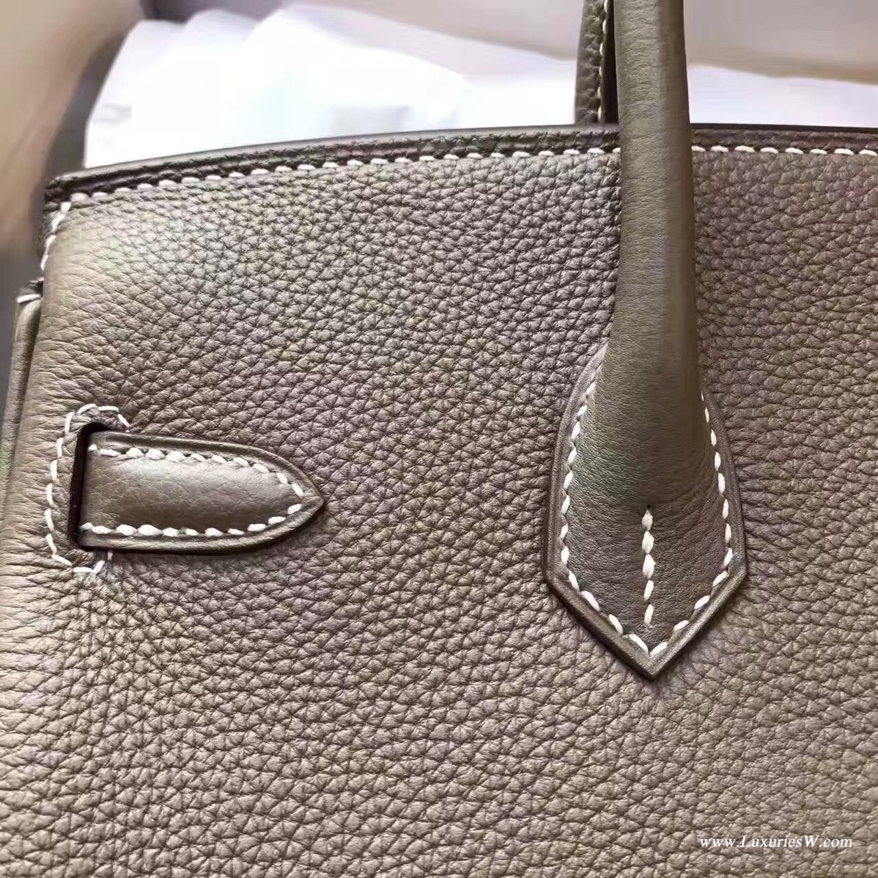 愛馬仕Hermes Birkin 25 togo CK18 Etoupe大象灰銀扣 低調的顏色