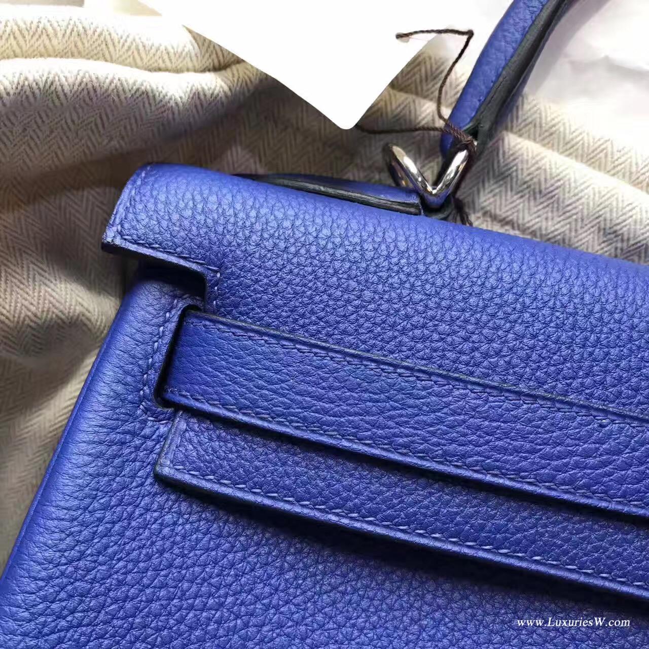 愛馬仕Hermes Kelly 25 togo 7T Blue Electric電光藍 銀扣