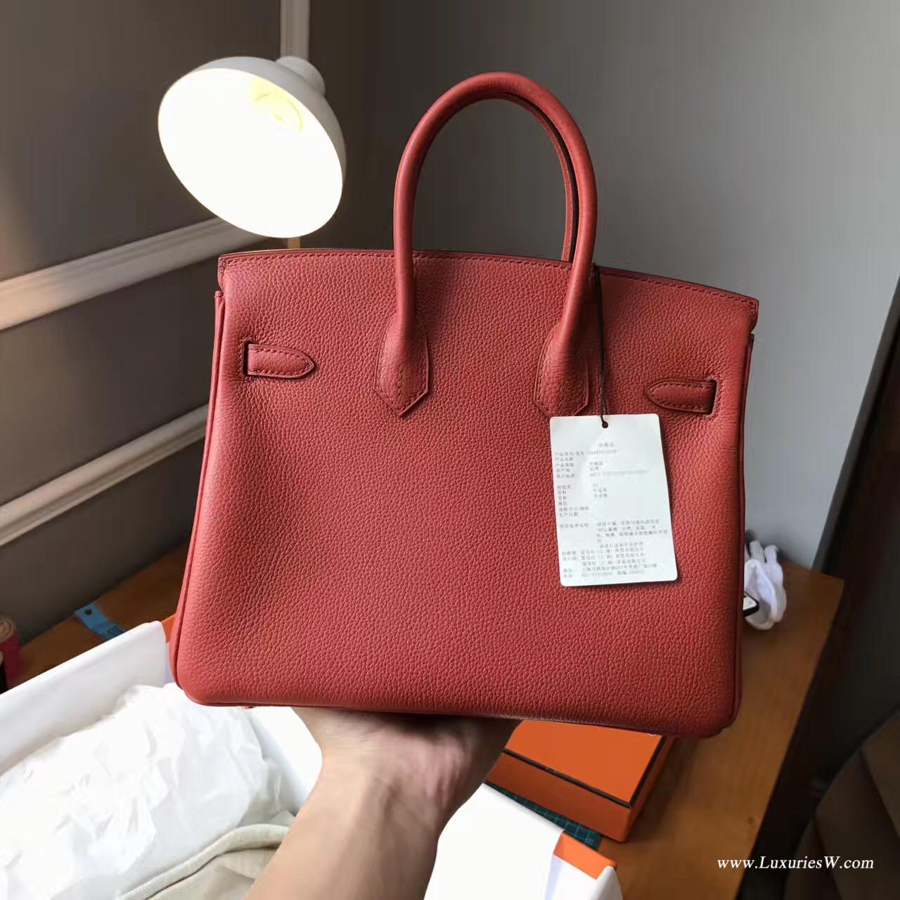 Hermès 铂金包（Birkin）爱马仕最出名的包袋 Birkin 25 togo小牛皮古铜色