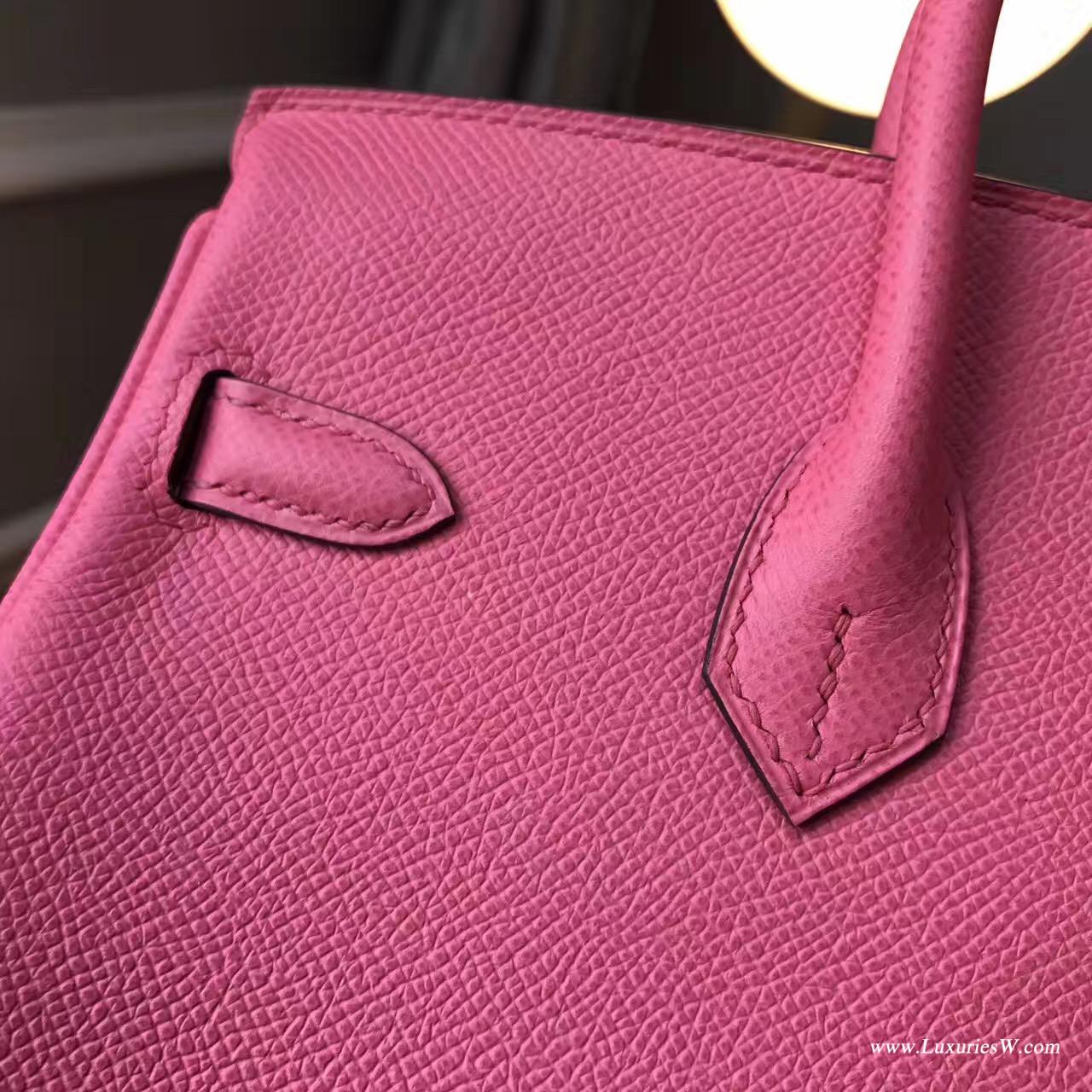 Hermes最出名的包袋 鉑金包Birkin Epsom 25 8W Rose Azalee新唇膏粉色