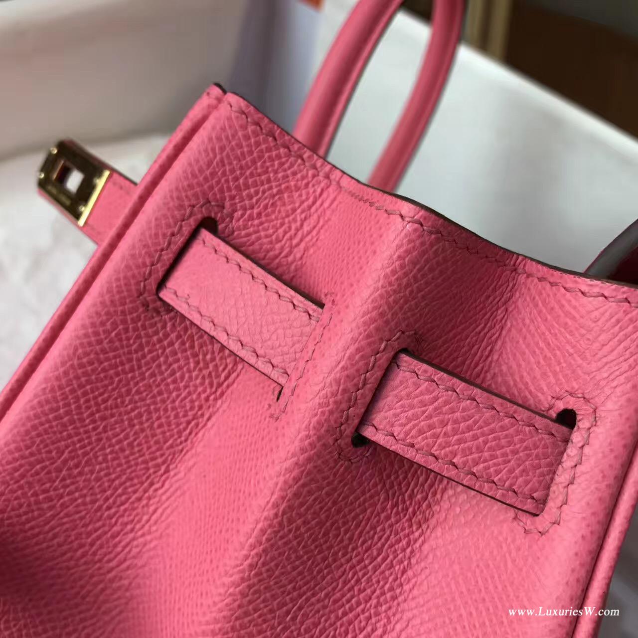 Hermes最出名的包袋 鉑金包Birkin Epsom 25 8W Rose Azalee新唇膏粉色