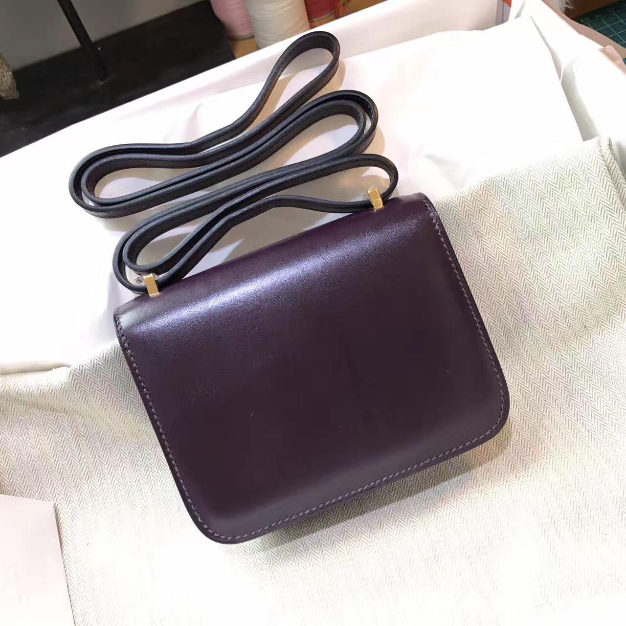 Hermes最難買的包袋Constance Box Mini 14cm CK59 Raisin葡萄紫色GHW
