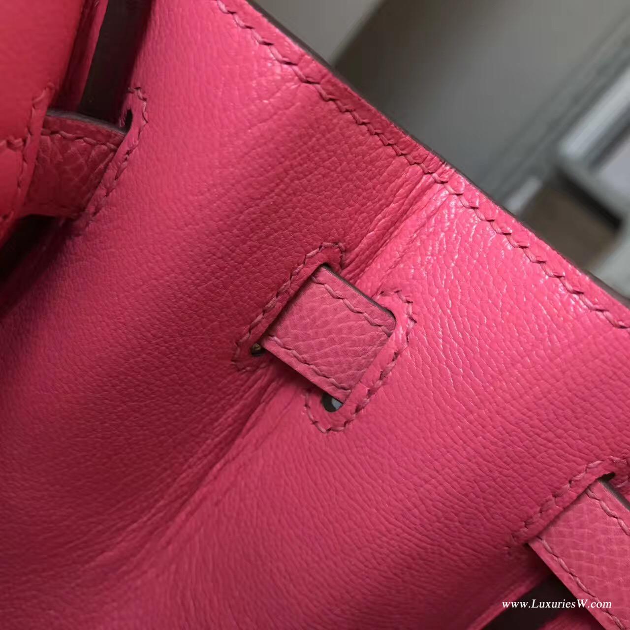 Hermes最出名的包袋 鉑金包Birkin Epsom 25 8W Rose Azalee新唇膏粉色