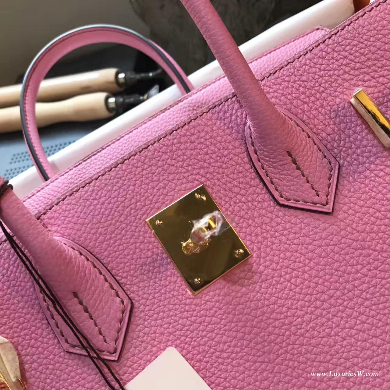 愛馬仕Hermes最出名的包袋鉑金包Birkin 30 togo 5P Pink櫻花粉色金扣