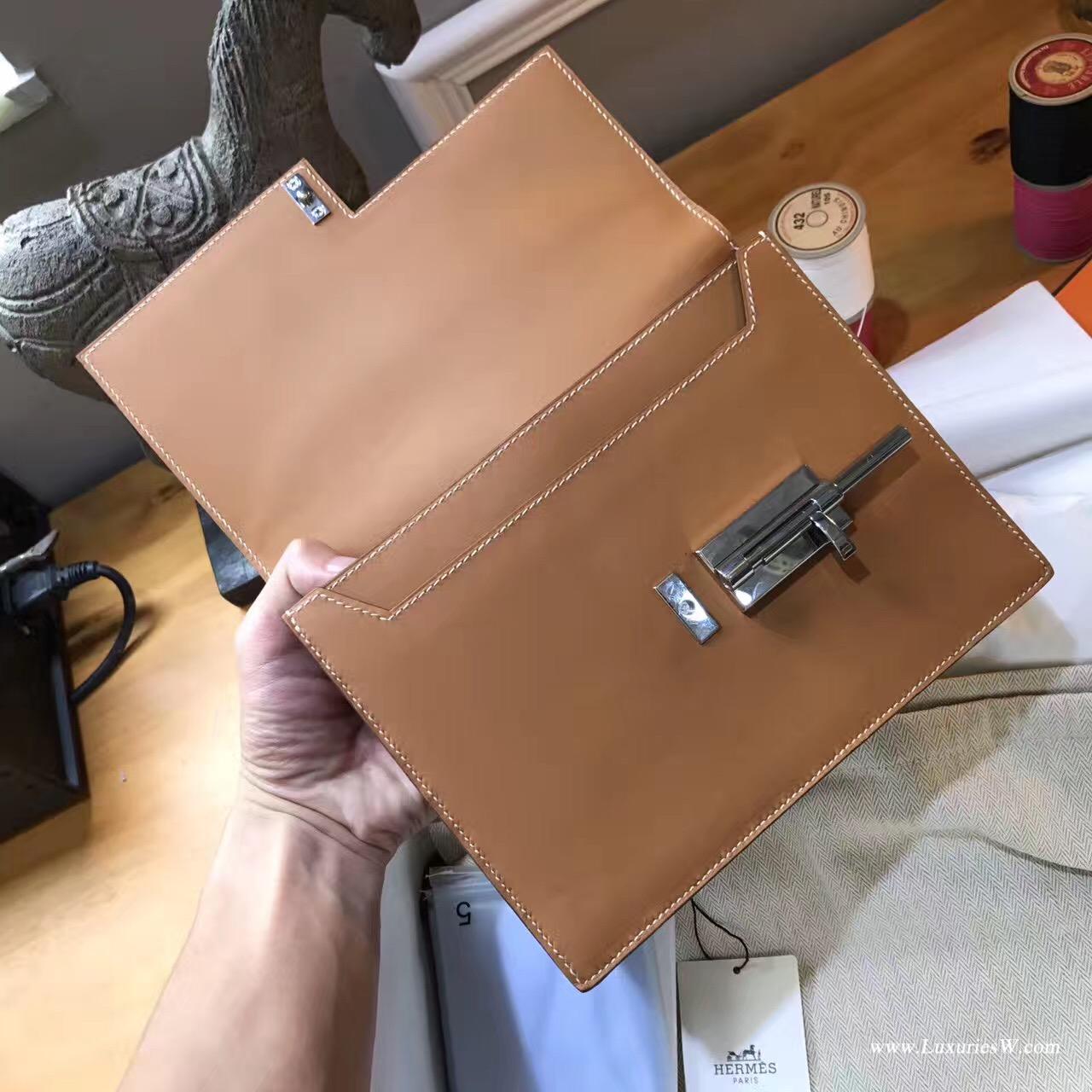 愛馬仕Hermes Verrou CK 37 Gold 金棕色 白色線