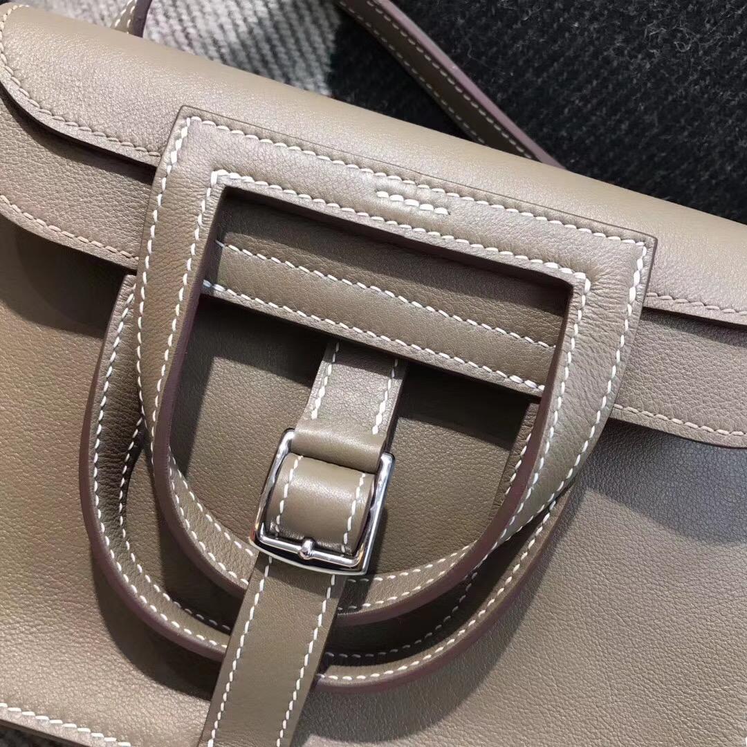 Hermes 迷妳包 Halzan mini bag Swift calfskin 大象灰 CK18