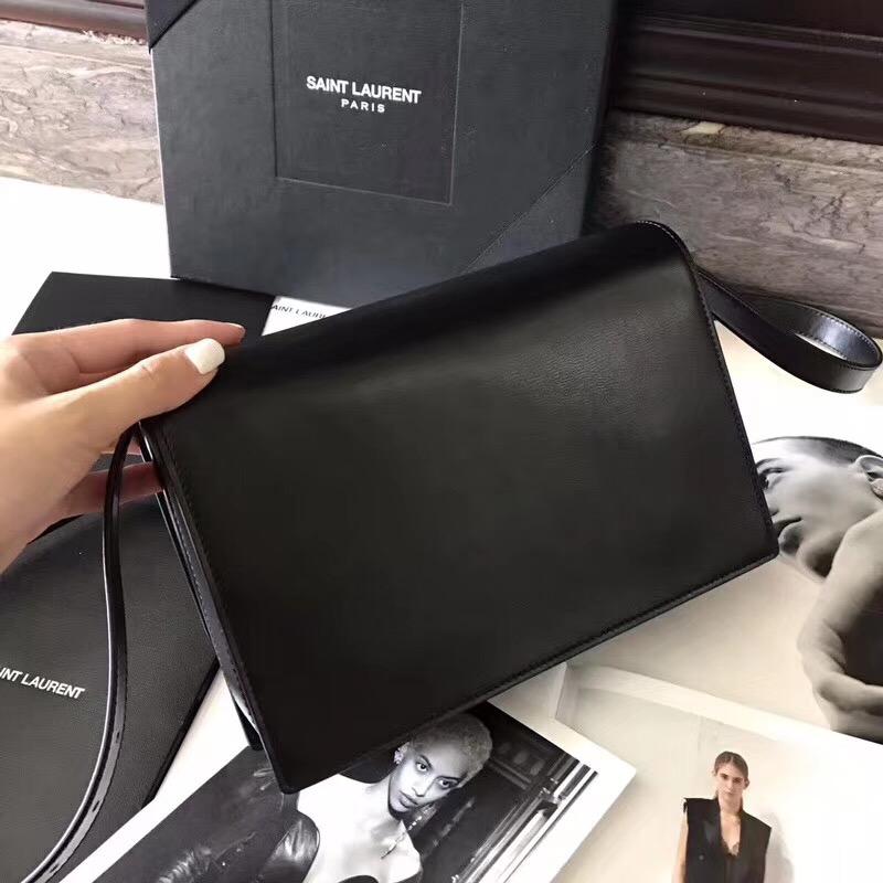 YSL BELLECHASSE SAINT LAURENT bag in black leather and taupe suede