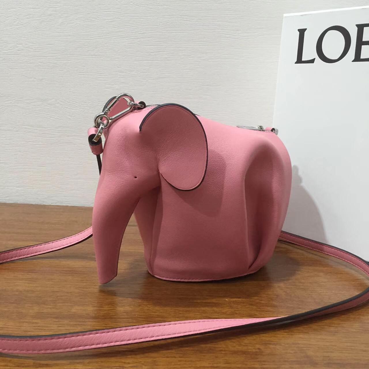 Loewe Elephant Mini Bag 糖果色 粉色 小牛皮 大象造型迷你手袋