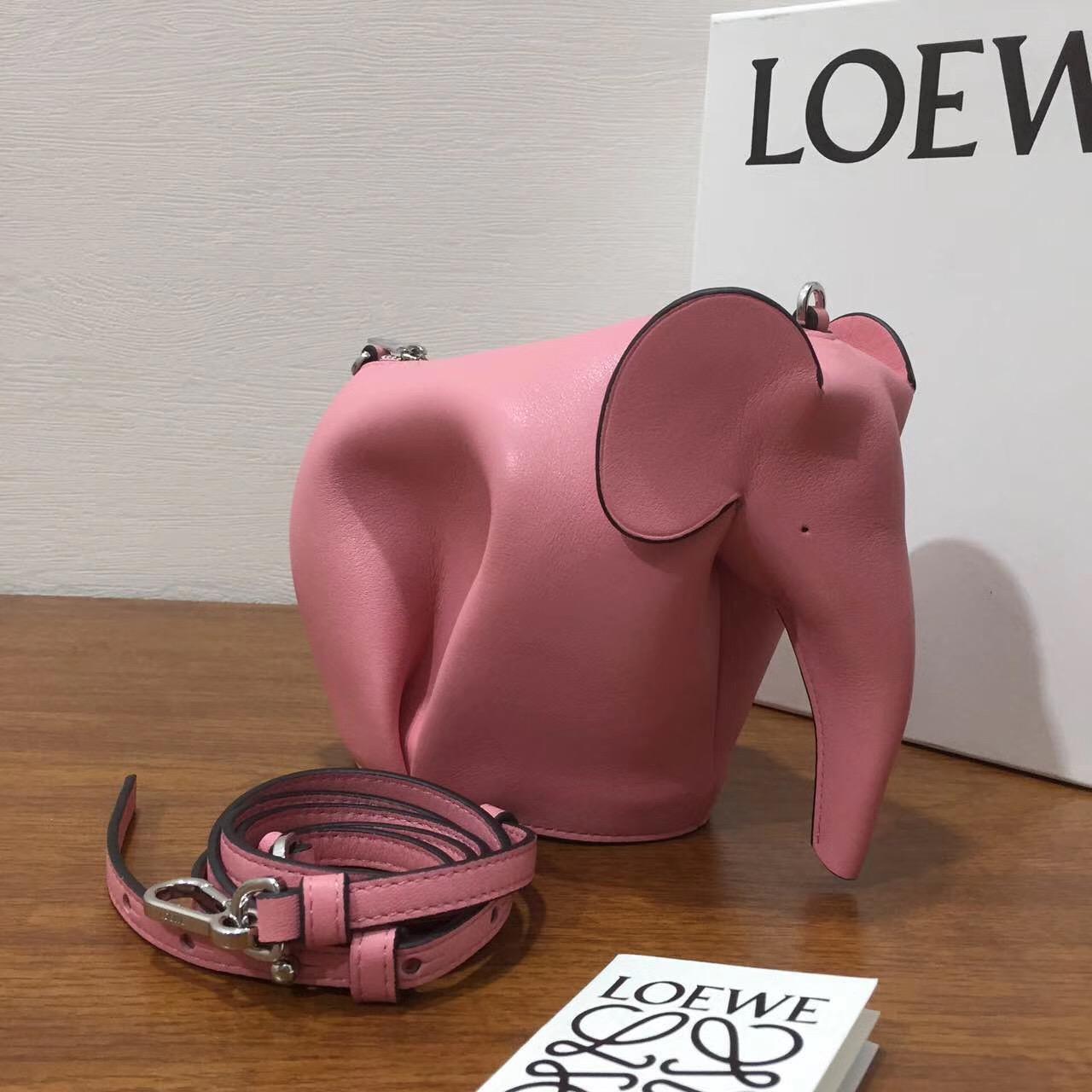 Loewe Elephant Mini Bag 糖果色 粉色 小牛皮 大象造型迷你手袋