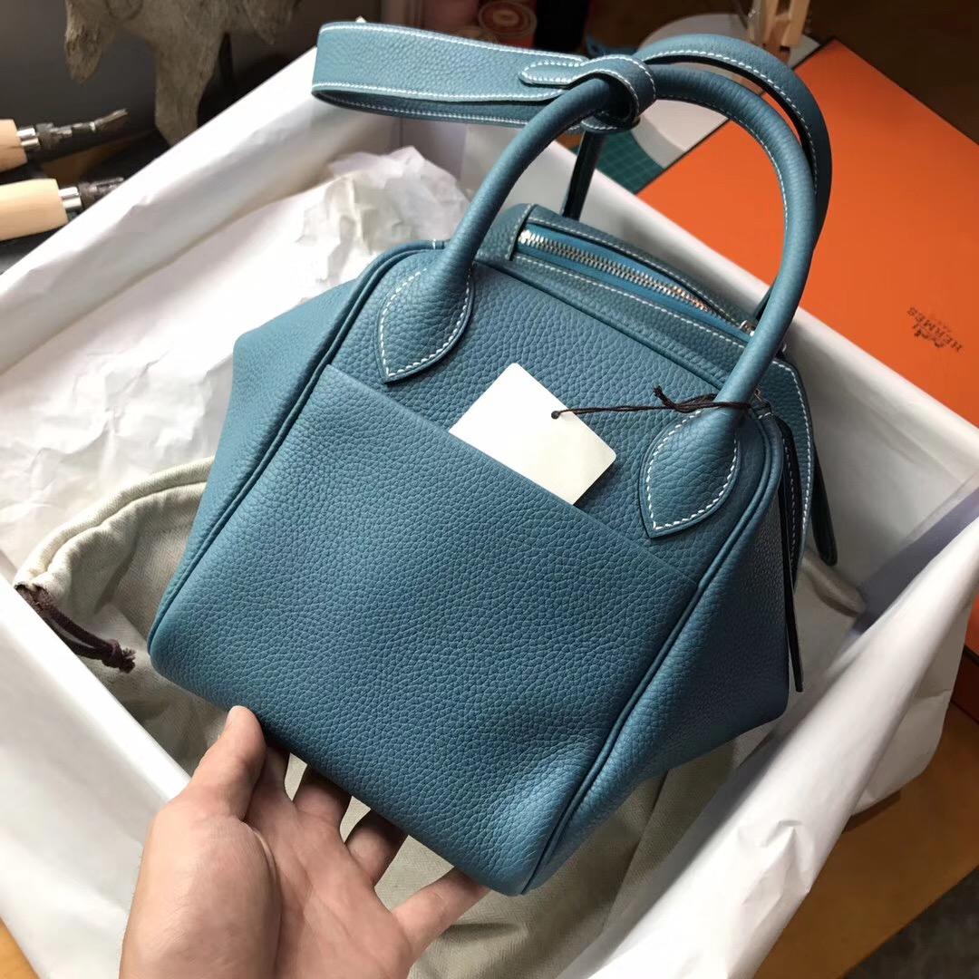 Hermes Lindy 30 togo CK75 Blue Jean 牛仔藍 優雅低調藍色銀扣