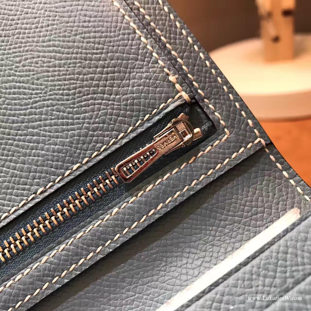 香港灣仔區銅鑼灣愛馬仕 女士長款錢包Hermes Bearn wallet Epsom皮革系列長款錢夾