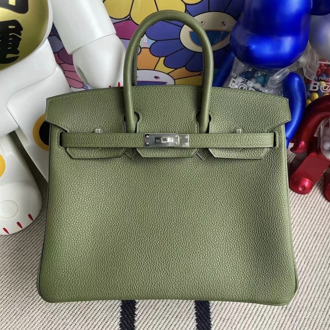 Hermes Birkin 25cm Togo V6 Canopee 叢林綠 銀扣 全手工縫製