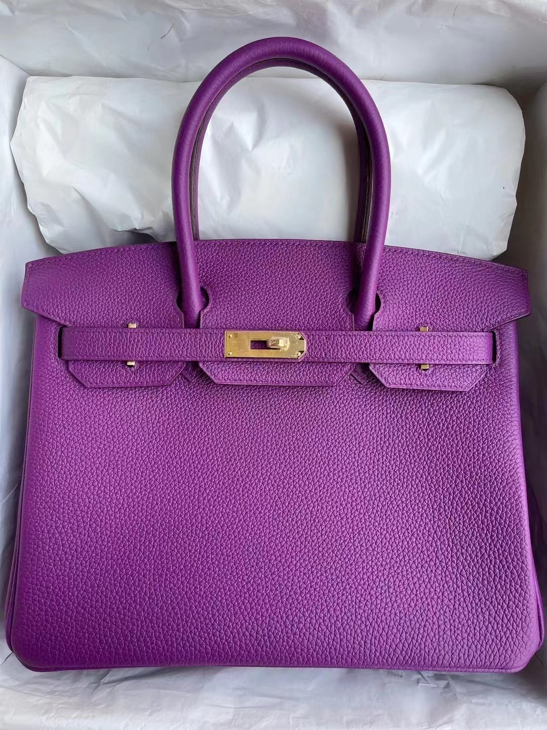 愛馬仕鉑金包30寸價格 Hermes Birkin 30cm Togo P9 Anemone 海葵紫 金扣