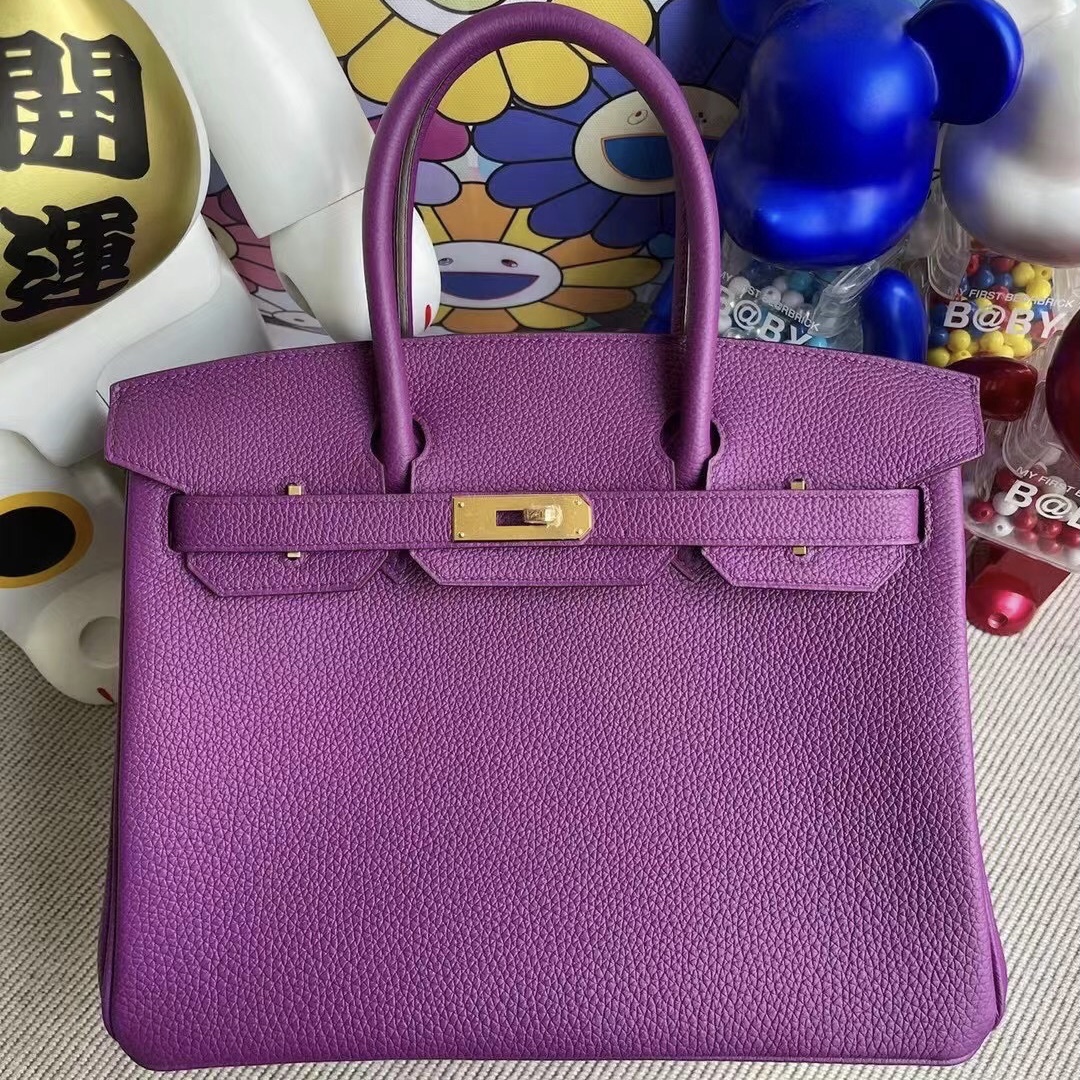 愛馬仕鉑金包30寸價格 Hermes Birkin 30cm Togo P9 Anemone 海葵紫 金扣