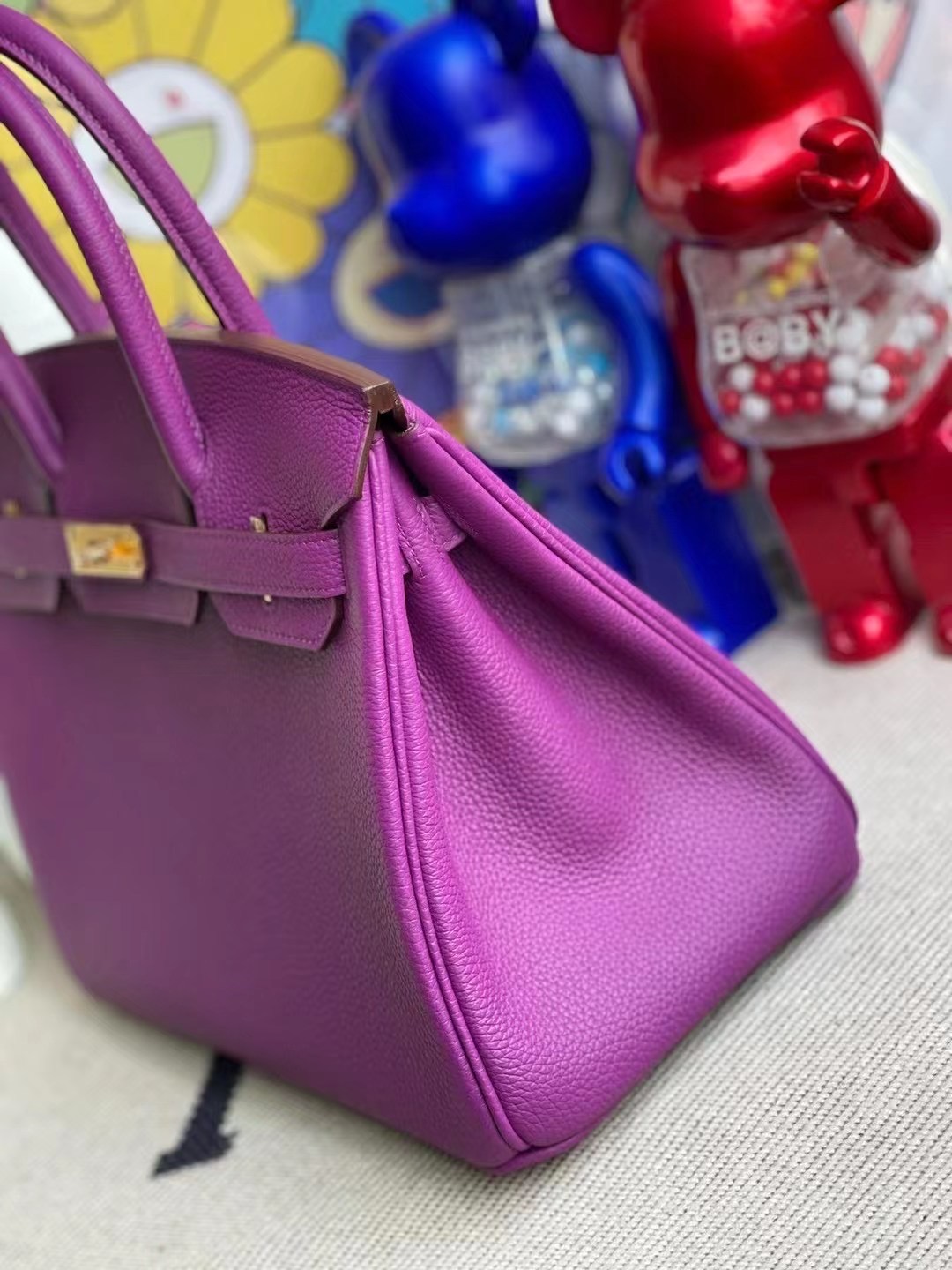 愛馬仕鉑金包30寸價格 Hermes Birkin 30cm Togo P9 Anemone 海葵紫 金扣