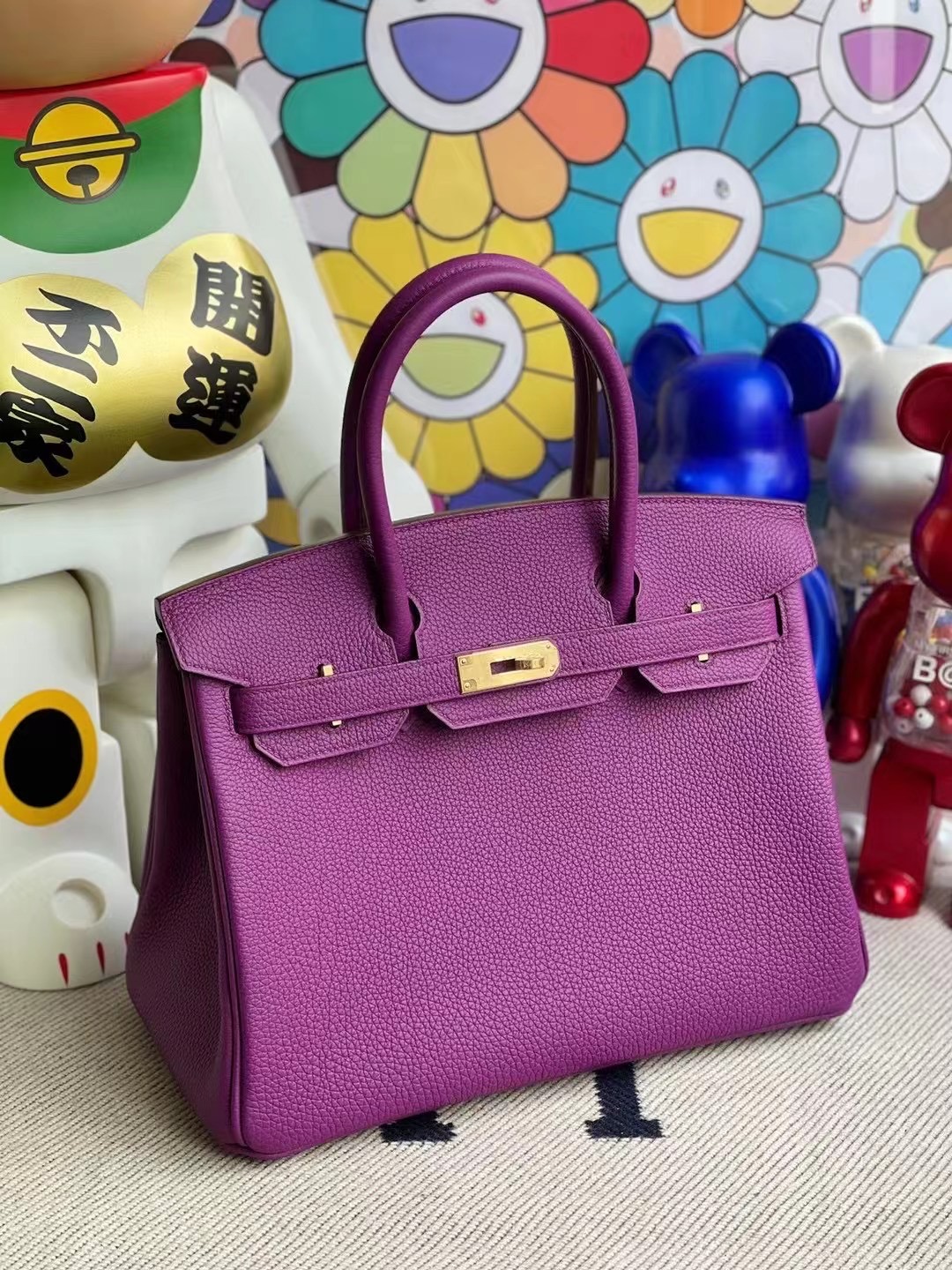 愛馬仕鉑金包30寸價格 Hermes Birkin 30cm Togo P9 Anemone 海葵紫 金扣