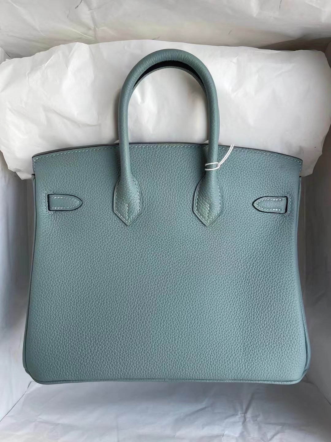 愛馬仕鉑金包25寸專櫃價格 Hermes Birkin 25cm Togo 7G Ciel 天青色 銀扣