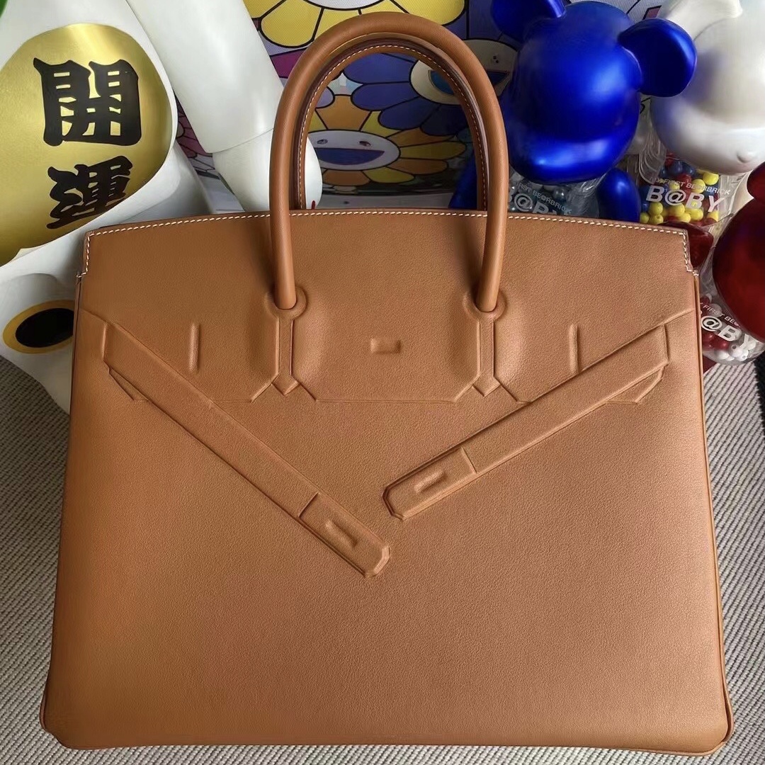 Hermes Birkin 幻影 Shadow 35cm Swift calfskin 37 Gold 金棕色 客定製出