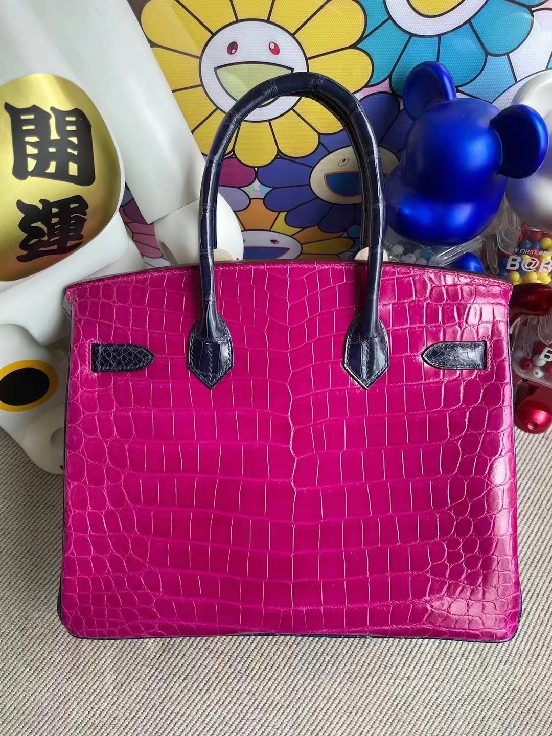 Hermes Birkin 30 Nilo Crocodile J5 Rose Sheheraradez 73 Blue sapphire 鉆扣