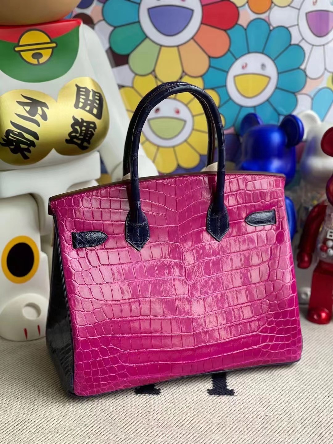 Hermes Birkin 30 Nilo Crocodile J5 Rose Sheheraradez 73 Blue sapphire 鉆扣