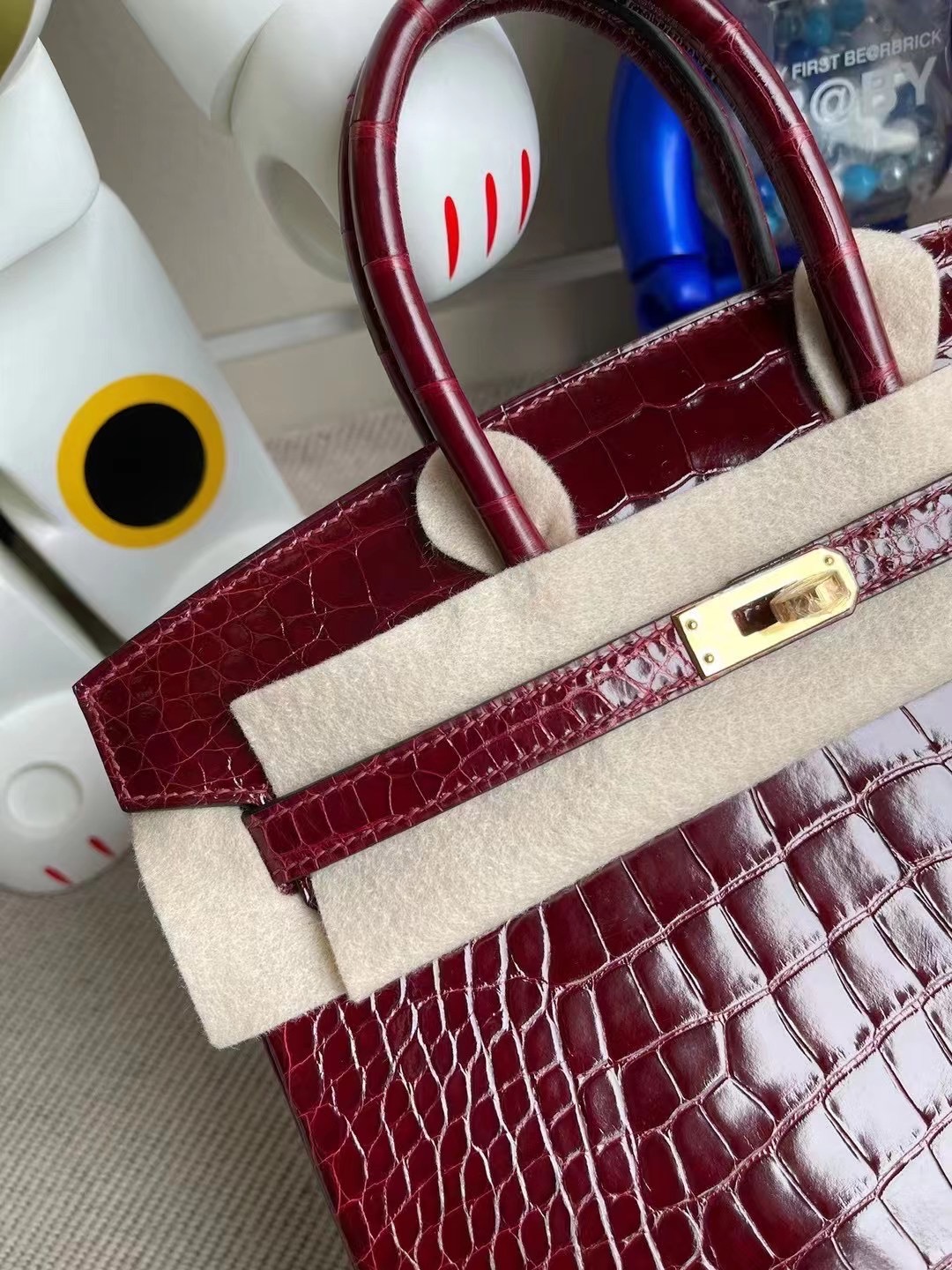 Hong Kong Hermes Birkin 25cm 57 Bordeaux 波爾多酒紅 美洲鱷魚 金扣