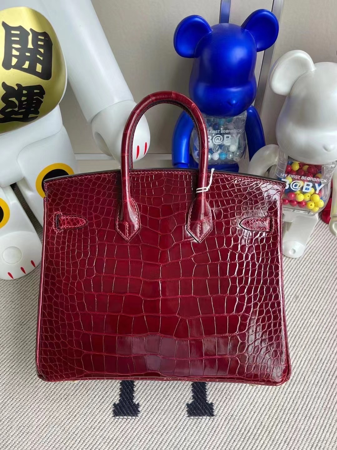 Hong Kong Hermes Birkin 25cm 57 Bordeaux 波爾多酒紅 美洲鱷魚 金扣