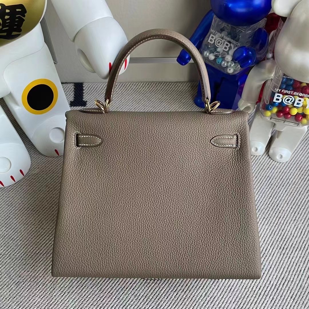 愛馬仕包包什麼顏色最好看 Hermes Kelly 25cm Togo 18 Etoupe 大象灰 金扣