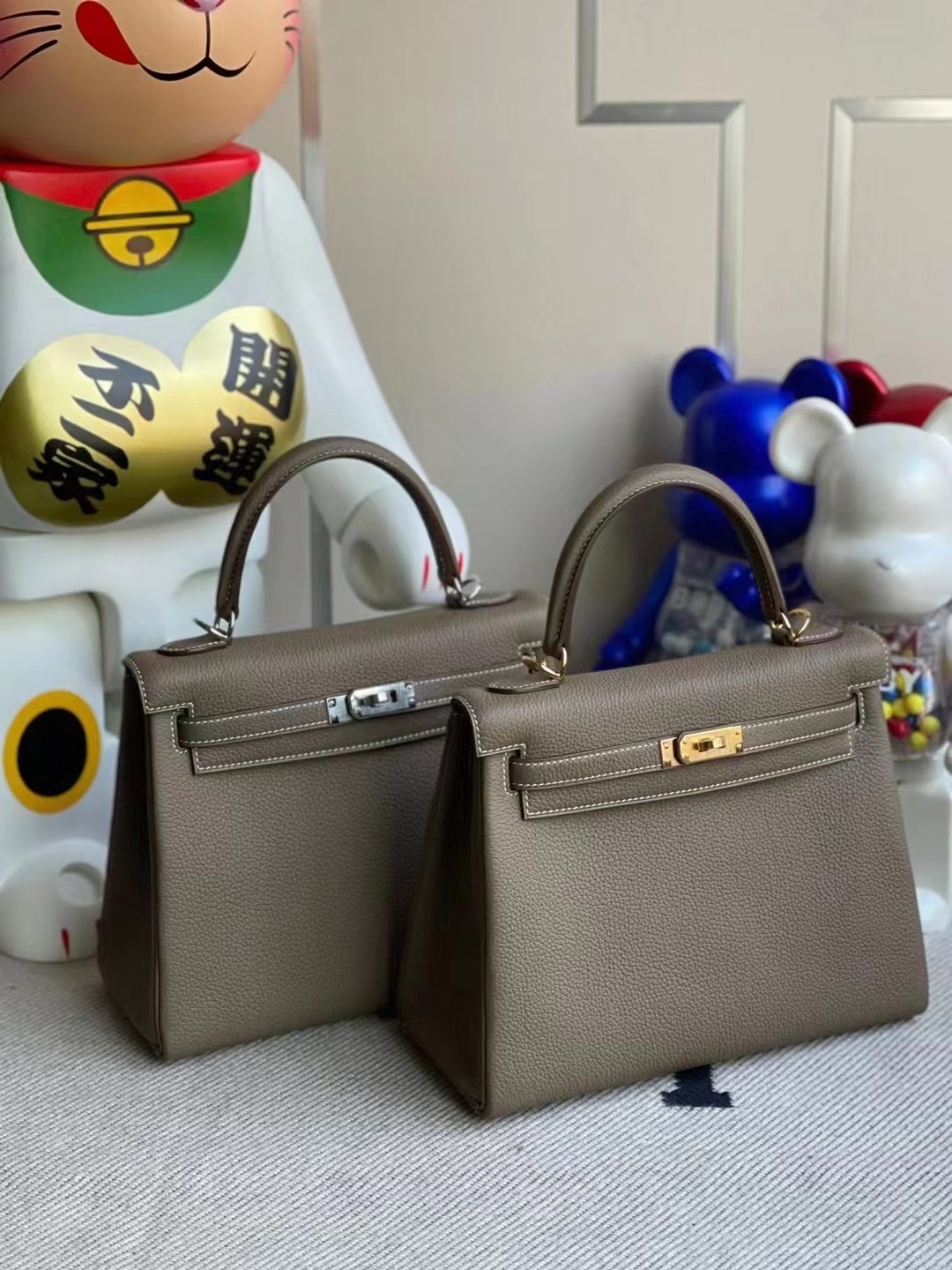 愛馬仕女包什麽顏色最好賣 Hermes Kelly 25cm Togo 18 Etoupe 大象灰 銀扣