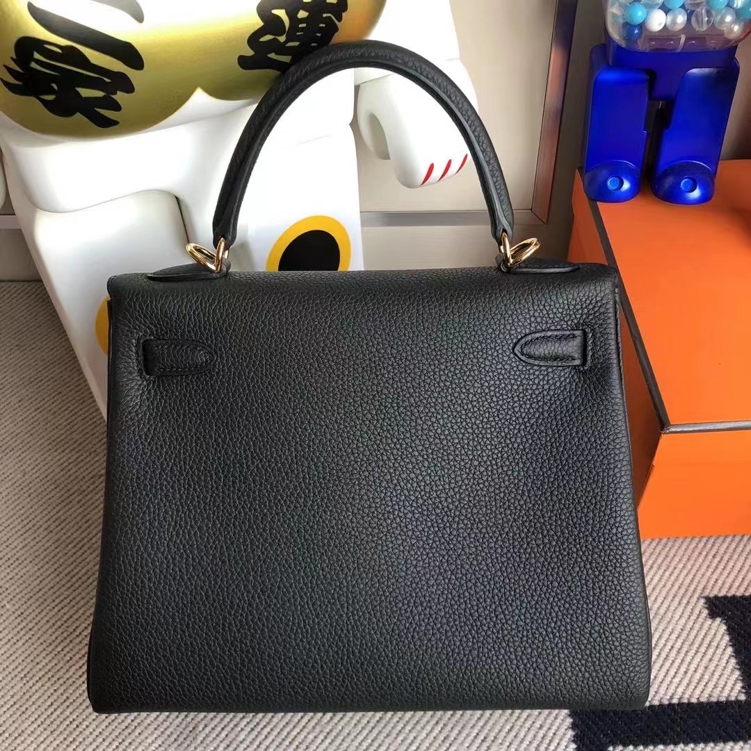 臺灣新竹市 Hermes Kelly 25cm Togo leather 89 Noir 黑色 金扣