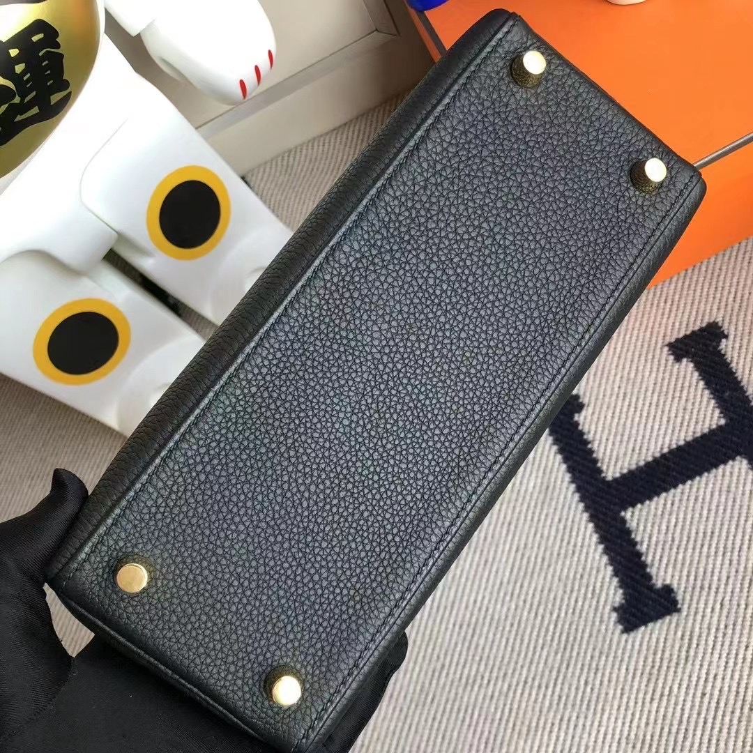 臺灣新竹市 Hermes Kelly 25cm Togo leather 89 Noir 黑色 金扣