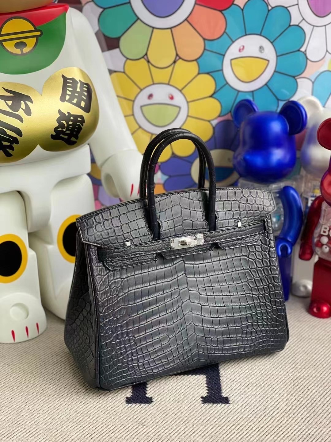 愛馬仕鉑金包25寸專櫃價格 Hermes Birkin 25cm 78 Bleu Marine 靛藍色尼羅鱷魚