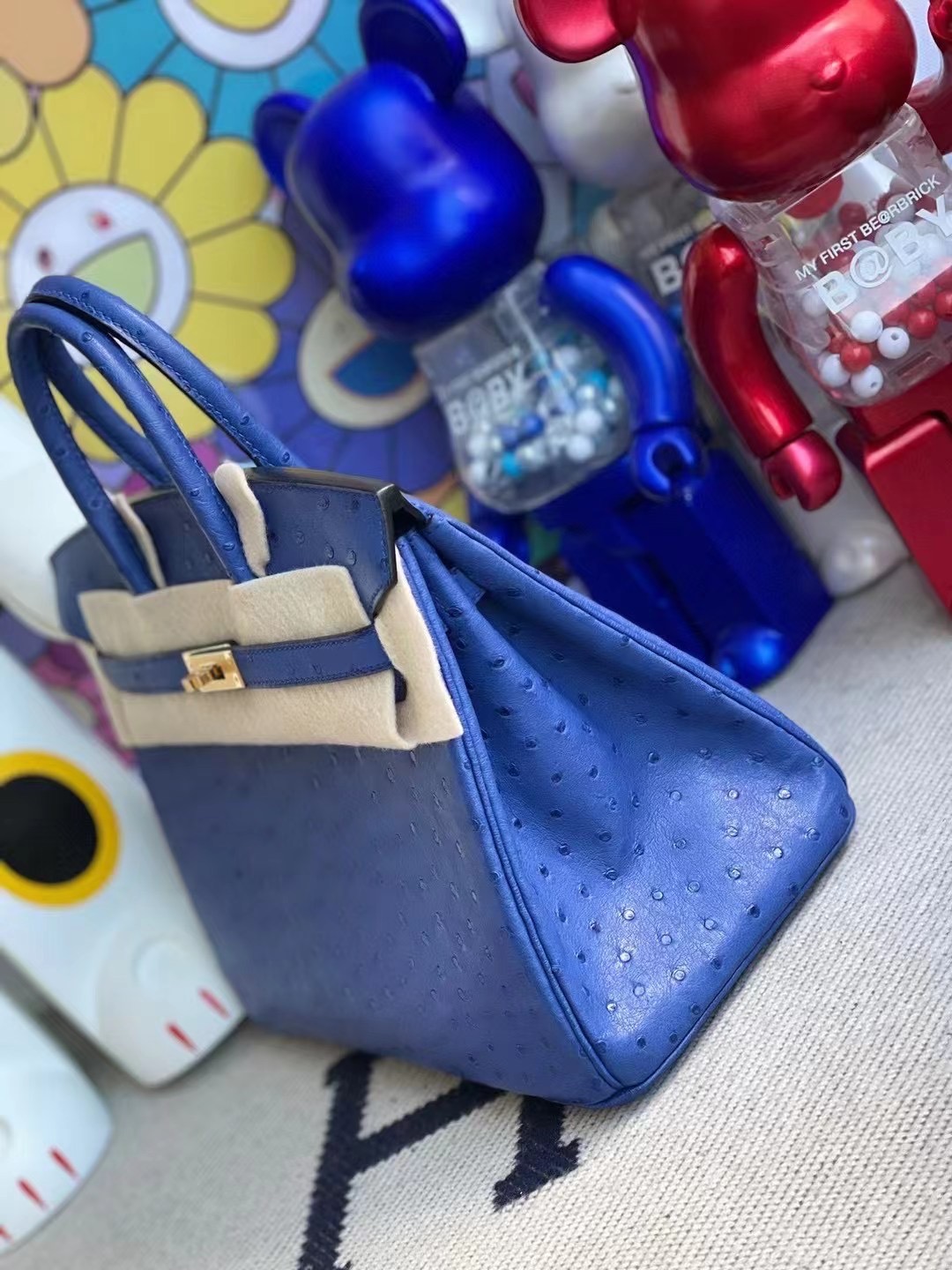 Hermes Birkin 25cm Ostrich 南非KK鴕鳥皮 7T Blue Electric 電光藍 金扣