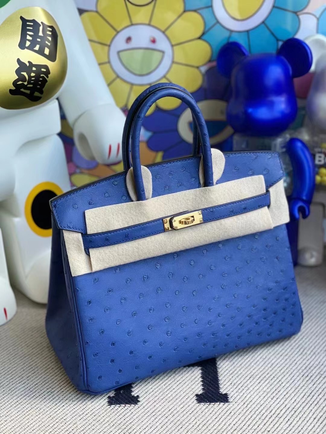 Hermes Birkin 25cm Ostrich 南非KK鴕鳥皮 7T Blue Electric 電光藍 金扣