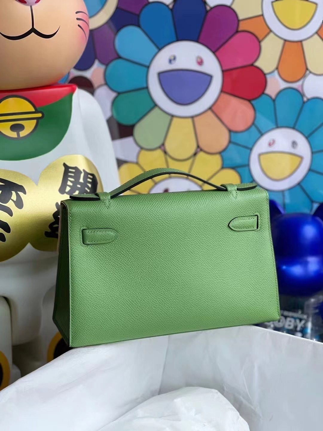 Hermes MiniKelly Pochette Epsom 3I Vert Criquet 牛油果綠 蟋蟀綠 金扣