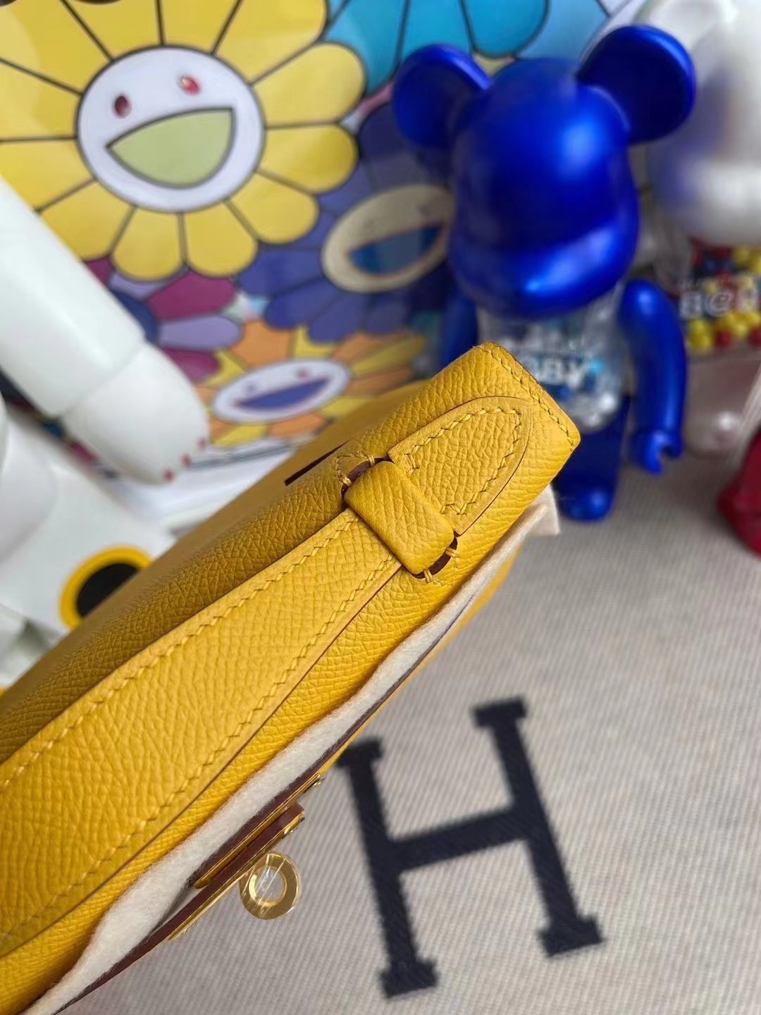 愛馬仕迷你凱莉包一代 Hermes MiniKelly Pochette Epsom 9D Amber 琥珀黃