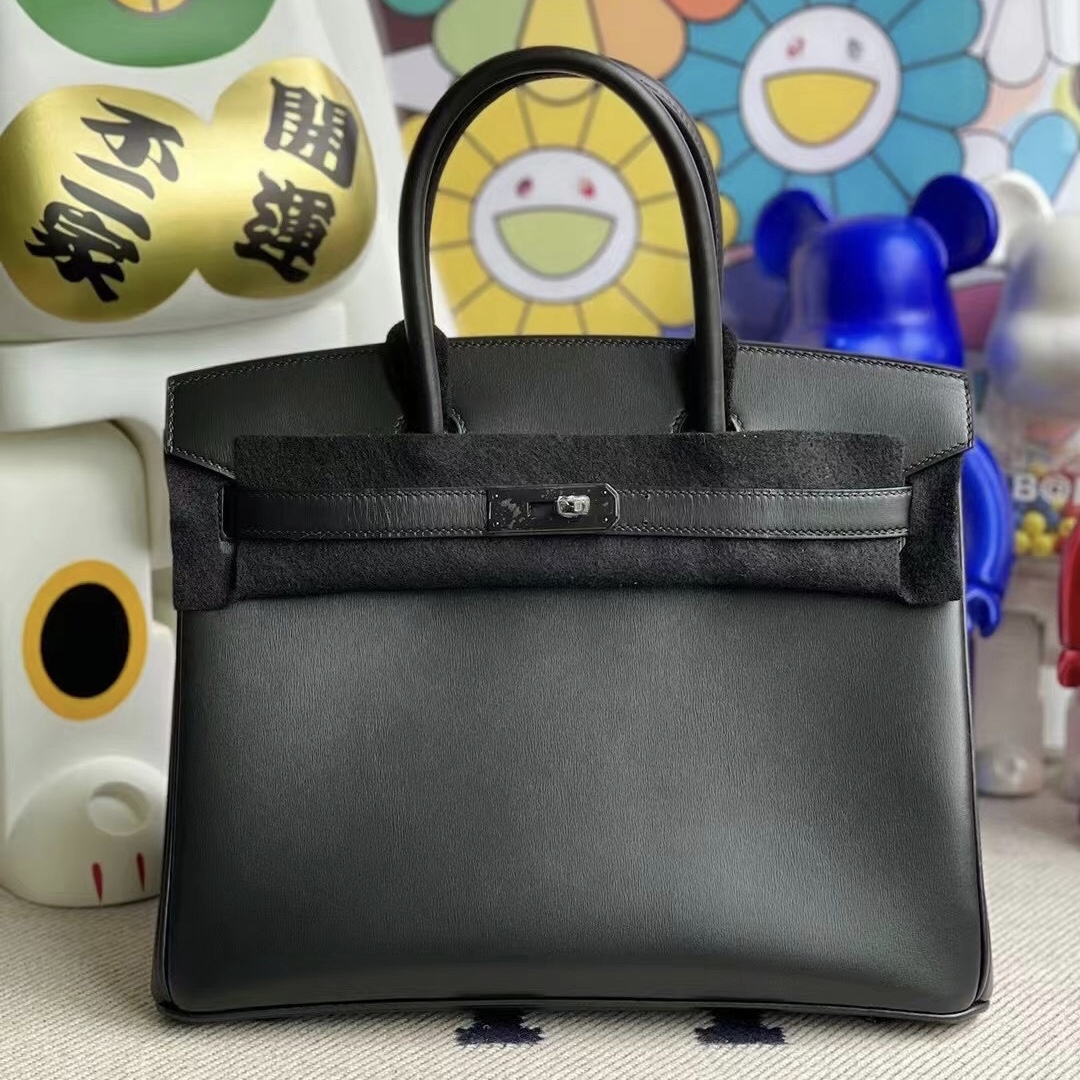 香港元朗區愛馬仕鉑金包 Hermes Birkin 30 So Black Box CK89 Noir黑色黑扣