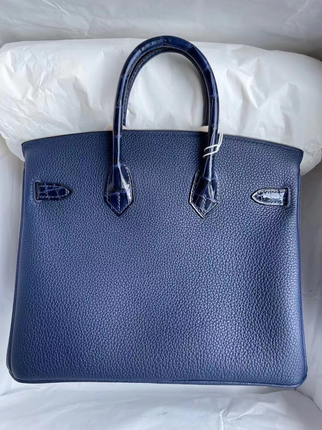 Hermes Birkin 25cm Touch Togo 73 Blue sapphire寶石藍尼羅鱷魚 玫瑰金扣