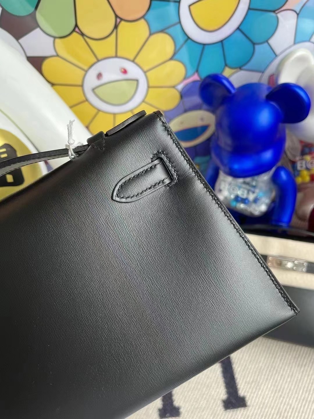 Hermes MiniKelly Pochette Box CK89 Noir 黑色 金扣全手工蜜蠟線縫製