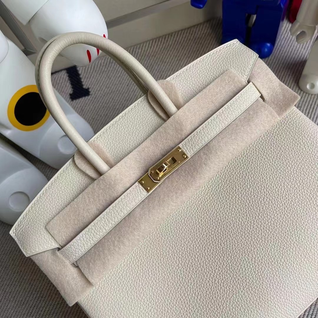 Hermes Birkin 25cm Togo CC10 Craie 奶昔白 禦用原廠小牛皮 金扣 Z刻