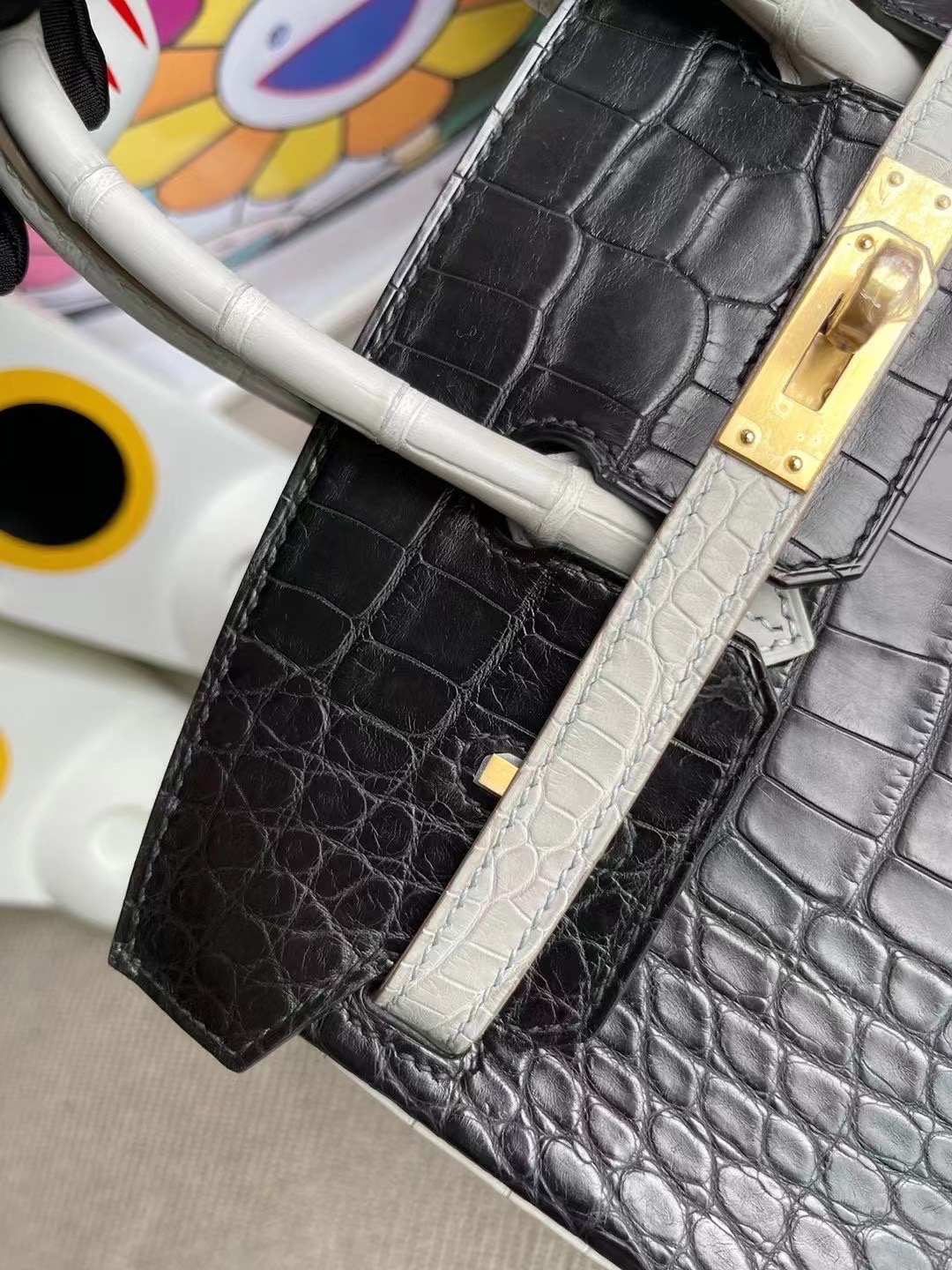 Hermes Birkin 25cm HSS美洲鱷魚89 Noir黑色 80 Gris Perle珍珠灰磨砂金扣