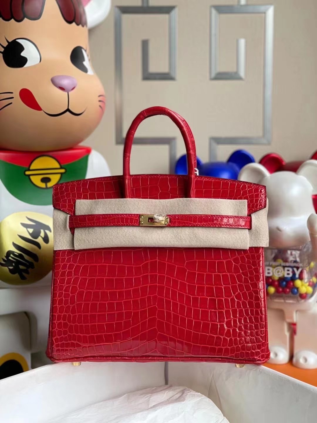 香港東區西河灣 Hermes Birkin 25cm 95 Braise 法拉利紅 亮面倒V 澳洲灣鱷