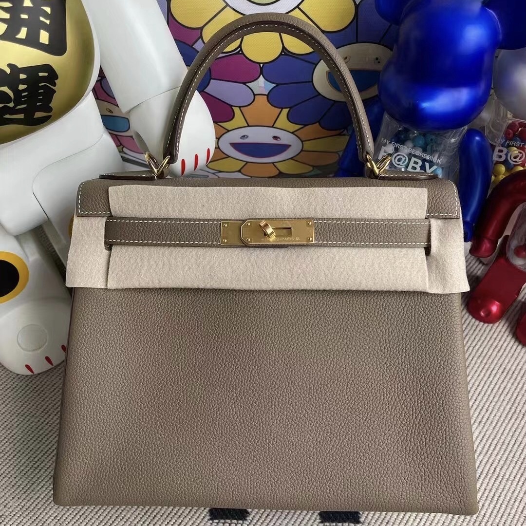 Hermes Kelly 28cm CK18 Etoupe 大象灰 禦用原廠頂級 Togo 小牛皮