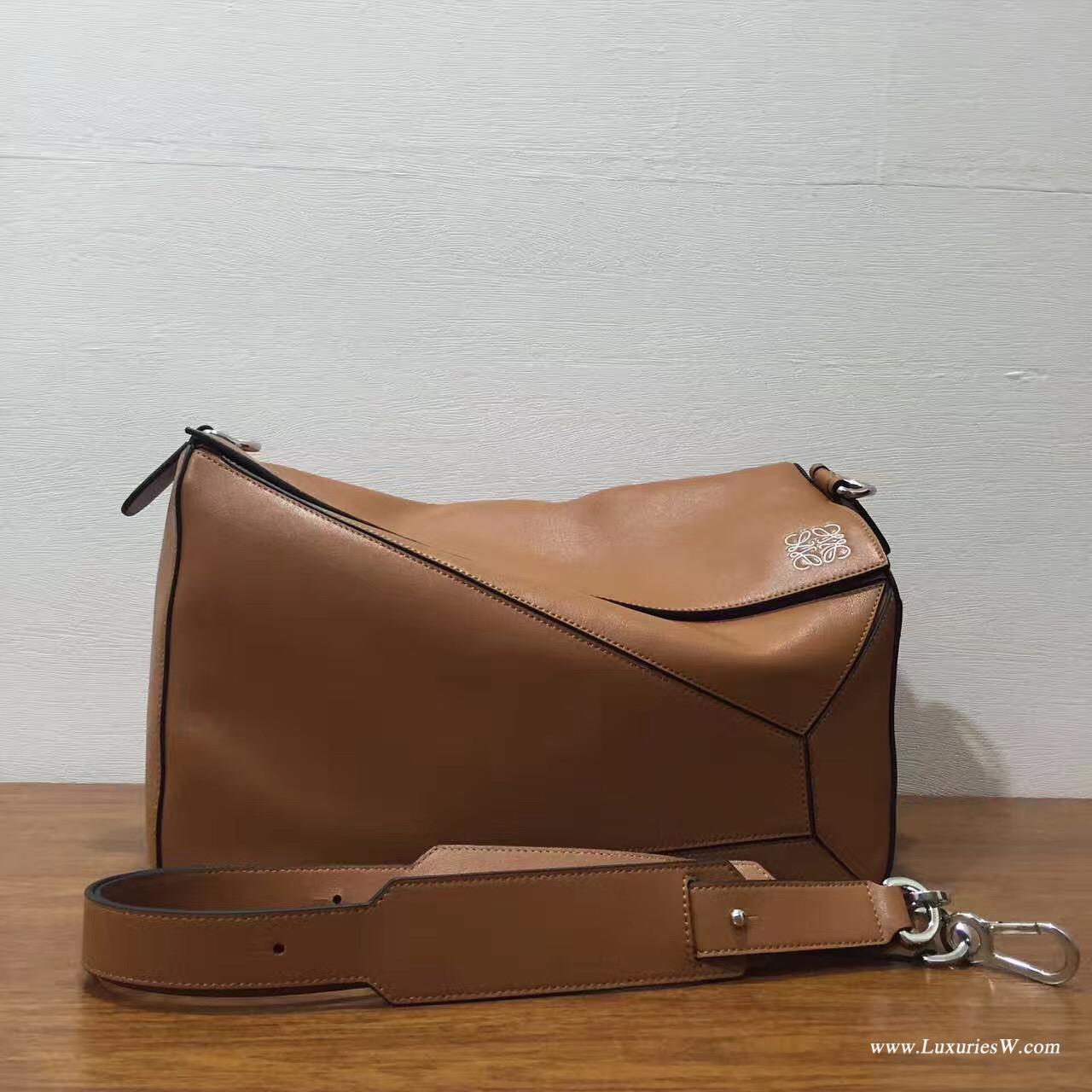 羅意威女包 LOEWE 特大號 Puzzle Bag 棕褐色 38cm長方體形狀 折疊幾何包