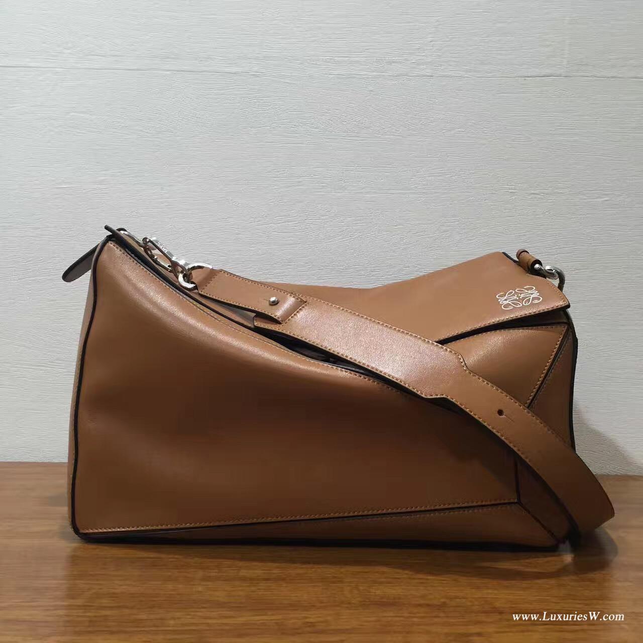 羅意威女包 LOEWE 特大號 Puzzle Bag 棕褐色 38cm長方體形狀 折疊幾何包